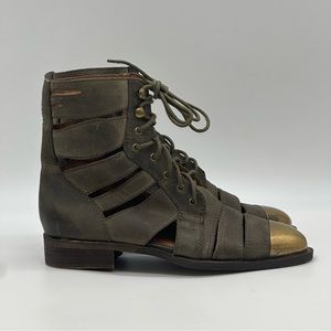 Jeffrey Campbell Slashd-Cap Toe Bootie. Size 8.